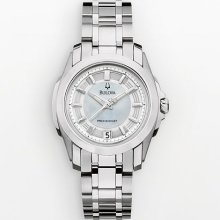 Bulova Precisionist Stainless Steel Mother-Of-Pearl Watch