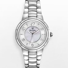 Bulova Stainless Steel Mother-Of-Pearl Watch - 96L169 - Women