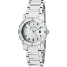 Bulova Watches Women's Highbridge White MOP Dial Stainless Steel & Cer