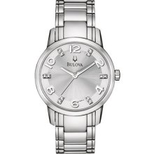 Bulova Women's Silver Tone Dial Stainless Steel 96p111 Watch