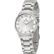 Bulova Women's Stainless Steel 12-diamond Dial Watch ...