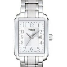 Caravelle Men`s Stainless Steel Rectangular Dial Dress Watch