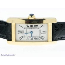 Cartier Tank Americain 18k Yellow Gold Ladies Watch