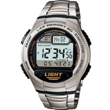 Casio Digital W-734d-1av Silver Black Dual Time 100m Water Resistant (w734d-1av)