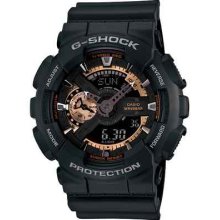 Casio G-shock Black Rose Gold Accents,ga-110 Rg-1, Ga-110rg-1a