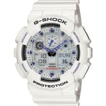 Casio Men's White G-Shock Analog Digital Anti-Magnetic GA100A-7A