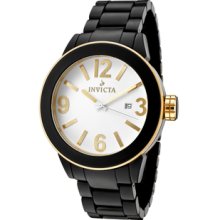 Ceramic White Dial 18k Gold Plated Bezel Black