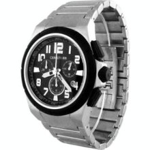 Cerruti Mens Roma Chronograph Swiss Qrtz Watch Blk