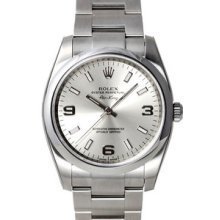 Certified Pre-Owned Rolex Air-King Watch, Domed Bezel, Silver Dial/Luminous Index 114200