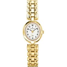 Certus Paris women's oval gold tone brass white dial watch