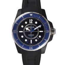 Chanel J12 Marine Black Ceramic 42 MM Black Rubber Blue Bezel Unisex Watch - H2559