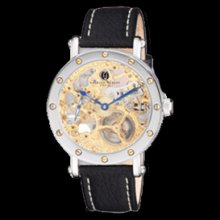 Charles Hubert Gold Tone Skeleton Watch