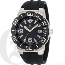 Charles-Hubert Men's Stainless Steel Black Dial Quartz Watch 3899-B