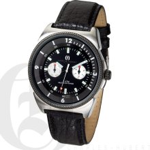 Charles Hubert Premium Mens Black Dial Watch with Multieyes Range 3773