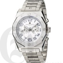 Charles Hubert Stainless Steel Watch - White Dial Chrono 3764-w Retail $234.95