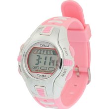 Child Digital Display Pink Adjustable Band Sports Wrist Watch