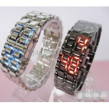 Christmas Gift 2pcs Digital Led Watches Iron Samurai Japanese Red Or