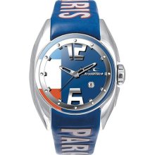 Chronotech Children's Navy Blue Dial Leather Date Quartz Watch