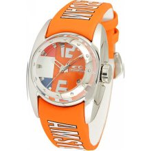 Chronotech Children's Orange Dial Leather Date Quartz Watch ...