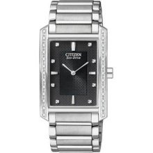 Citizen BL6060-53E Watch Eco Drive Palidoro Mens - Black Dial Stainless Steel Case Quartz Movement