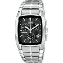 Citizen Eco-drive Mens Wristwatch Wr 60min Chrono Dual Time 350 $350 Retail