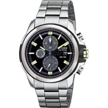 Citizen Men's Drive Chronograph Stainless Steel Case and Bracelet Black Dial Date Display CA0428-56E