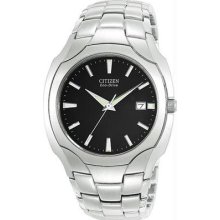 Citizens Men's 180 Eco-drive Stainless Steel Wristwatch W Black Dial