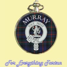 Clan Murray Tartan Clan Crest Silver Plated Mens Pocket Watch - Multi-Colored - Silver Plated