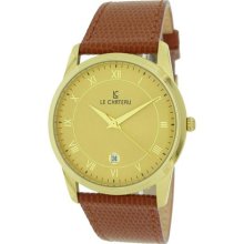 Classic Men's Le Chateau Watch With Leather Strap And Roman Numbers 7073mg-g