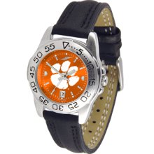 Clemson Tigers Sport Leather Band AnoChrome-Ladies Watch