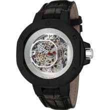 Clerc Men's Icon 8 Automatic Skeletonized See Thru Silver Dial Black G