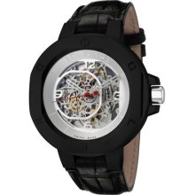 Clerc Watch I8ska11-blkst Men's Icon 8 Automatic Skeletonized See Thru Silver