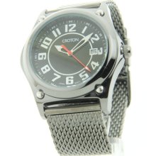 Croton Mens Black Mesh Band Date Dress Watch CN307350BKBK