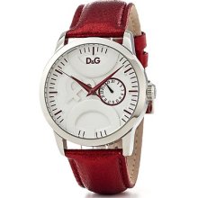 D&g Dolce & Gabbana Women's Leather Synthetic With White Dial Watch Dw0701