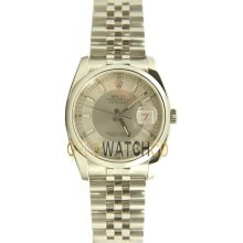 Datejust 116200 Steel Jubilee Band Smooth Bezel Silver Dial