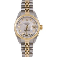 Datejust 69173 Steel Gold Jubilee Fluted Bezel MOP Diamond Dial