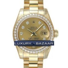 Datejust Lady Gold 26mm 179138 (Gold Dial, Diamond Markers)