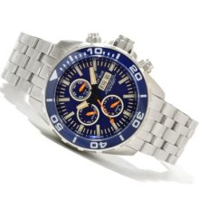 Deep Blue Men's T-100 Tritium Recon 65 Valjoux 7750 316L Stainless Steel Bracelet Watch BL