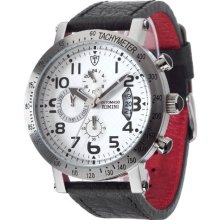 Detomaso Men's Quartz Watch With White Dial Analogue Display And Black Leather Strap Dt1002-B