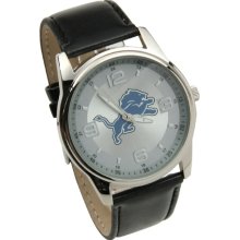 Detroit Lion wrist watch : Detroit Lions Interchangeable Leather Watch - Black/Brown