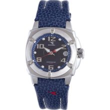 Diadora Women's Blue Dial Leather Date Watch ...