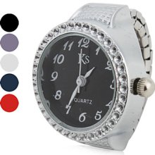 Diamond Women's Classic Style Alloy Analog Quartz Ring Watch (Assorted Colors)