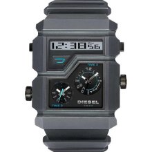 Diesel Digital And Analog Grey Rubber Mens Watch Dz7178