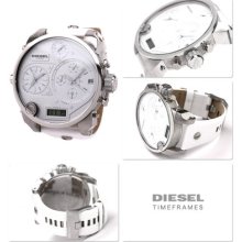 Diesel Dz7194 Silver Oversize 56mm Watch, 4 Time Zone Menâ€™s Watch 30m.