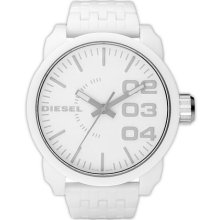 DIESEL 'Franchise' Oversized Round Bracelet Watch, 59mm x 67mm White