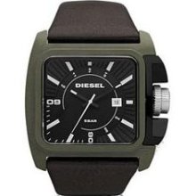 Diesel Men's DZ1543 Brown Leather Quartz Watch with Black