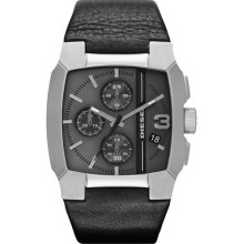 Diesel Men's DZ4275 Black Leather Quartz Watch with Black Dial ...