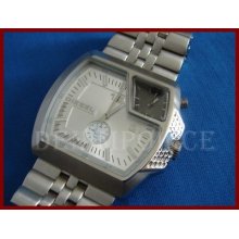 Diesel Used Men's Watch Dz1416 Silver Dial Dual Time