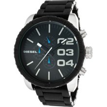 Diesel Watches Men's Chronograph Black Dial Black Silicone Over Stainl