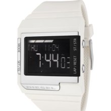 Diesel Watches Men's Digital Multi-Function White Rubber White Rubber